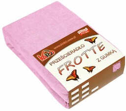 KARO Prześcieradło frotte z gumką 160x220 różowe jasne