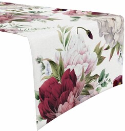 Bieżnik z nadrukiem w peonie OM01-2 Mariall