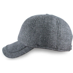 Ocieplana, Bawełniana Czapka z Daszkiem i Uszami -