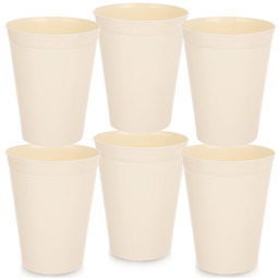 Kubki plastikowe kremowe SANDY 300 ml 6 szt.