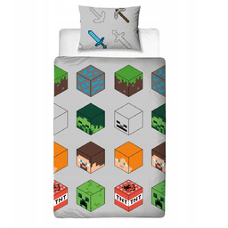 Komplet pościeli 140x200 dla chłopca Minecraft Creeper młodzieżowa