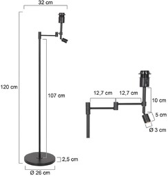 Steinhauer Lampa stojąca Stang, lampka do czytania LED,