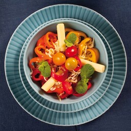 K600 Serwis Obiadowy 2/6 Turkusowa Daisy Lubiana Porcelana