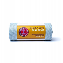 Ręcznik do jogi jasnoniebieski antypoślizgowymi kropkami z Pvc
