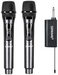 Prime3 AWM22DB Bezprzewodowy VHF Karaoke 2szt. Czarny Mikrofon