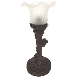 Clayre&Eef Lampa stołowa tiffany 5LL-6103, brązowy / rdzawy,