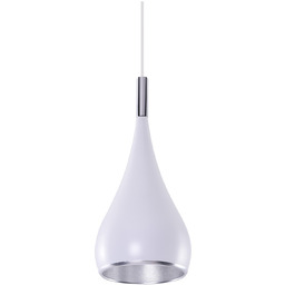 Lampa wisząca metalowa biała z chromem AZ0287