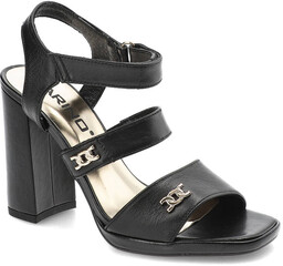 Karino Czarne Sandały Eleganckie Skórzane Buty Damskie