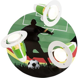 Elobra lampa sufitowa piłka nożna MŚ, drewno, zielona,
