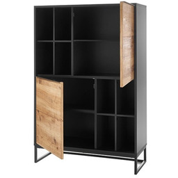 Komoda wysoka z drzwiami dąb / antracyt mat