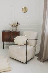 Poduszka dekoracyjna boucle muszla "Biały miś"