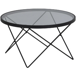 Stolik kawowy okrągły szklany Cuxton 80 cm czarny