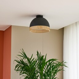 Lindby Lonnaris lampa sufitowa z rattanem, stała