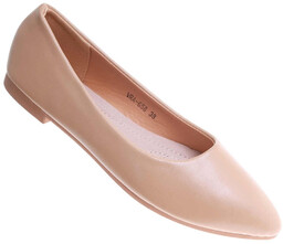 Beżowe klasyczne baleriny damskie