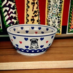 Miska 500 ml dek. Mops, G2 Ceramika Bolesławiec