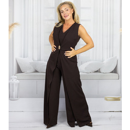 Elegancki kombinezon wieczorowy szerokie nogawki