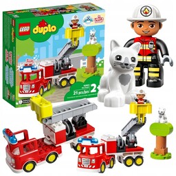 Lego Duplo Woz Strazacki Klocki Zestaw Strażak Figurki
