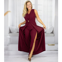 Elegancki kombinezon wieczorowy szerokie nogawki