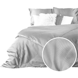 Pościel satynowa komplet pościeli 100% bawełna 160X200 srebrny
