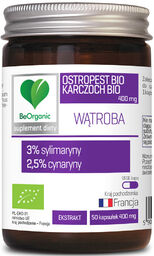 BeOrganic Ostropest Bio + Karczoch Bio 400 mg,