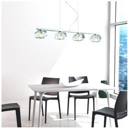 Lampa wisząca szklana chromowana 4-punktowa AZ0493 z serii