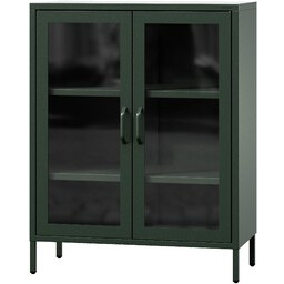 Witryna przeszklona niska butelkowa zieleń: Modern GINA, 800
