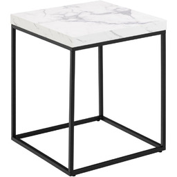 Stolik kawowy Barossa kwadratowy 40x40 cm biały marmur