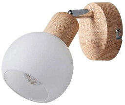 Lindby - Svenka Lampa Ścienna White/Light Wood/Satin Nickel
