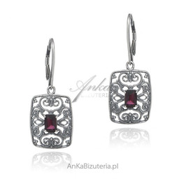 ankabizuteria.pl Kolczyki srebrne z granatami BONA