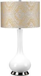 Lampa stołowa Milo Biała / Polerowany nikiel MILO-PN-TL-PSM