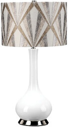 Lampa stołowa Milo Biała / Polerowany nikiel MILO-PN-TL-VOGSC