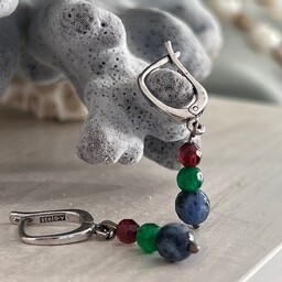 Pakamera Kolczyki srebrne 925 z naturalnymi minerałami -