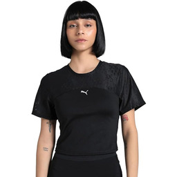 PUMA Koronkowy top - krótki PUMA czarny