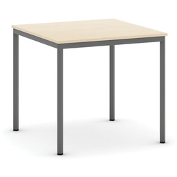 Stół jadalniany, 80x80 cm, ciemnoszara podstawa, dąb naturalny