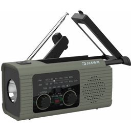 Radio solarne dynamo na korbkę przenośne powerbank HAWK