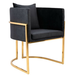 King Home Designerski fotel Chloe Velvet nowoczesny złoty