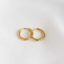 Damskie kolczyki złote koła 1cm ze stali szlachetnej