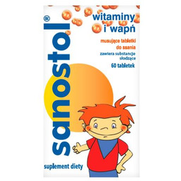 Sanostol Witaminy i wapń, 60 musujących tabl.
