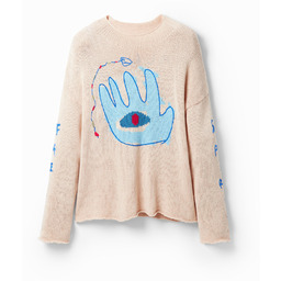 Sweter z motywem dłoni Fatimy