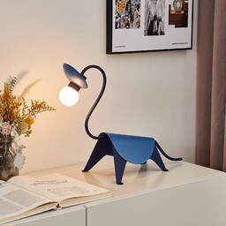 Lampa stołowa Lucande Idalina, Dino, niebieski, stal, 44