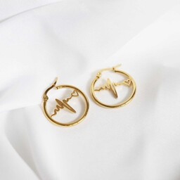 Damskie kolczyki złote koła z linią życia