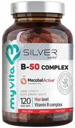Witamina B-50 B-Complex MAX SILVER PURE, Myvita, 120