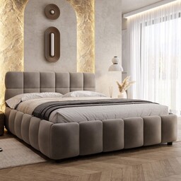 Łóżko tapicerowane z pojemnikiem 4583GP 140x200 Welur Szary