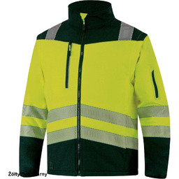 Ostrzegawcza kurtka Softshell wodoodporna 2w1 odpinane rękawy odblaski