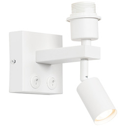 Nowoczesna lampa ścienna biała z lampką do czytania