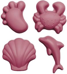Zestaw 4 silikonowych foremek Scrunch Footprint do piasku