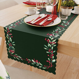 Markizeta Obrus bieżnik świąteczny 38x180 Jarzębina zielona