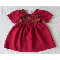 Pakamera Sukienka Lniana Vintage Czerwona