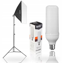 Set Softbox 50x70cm 85W Led żarówka staty make-up