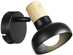 Kinkiet AREZZO, czarny/drewno, 1x40W E14
